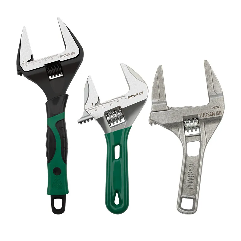 6" & 12" Multifunctional Adjustable Wrench Set – Wide Jaw Opening Plumbing Spanner, Heavy Duty Crescent Wrench for Plumbing, Automotive & DIY
